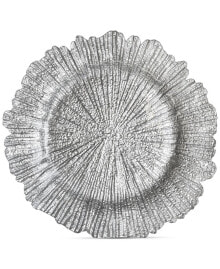 American Atelier jay Import Glass Silver-Tone Reef Charger Plate