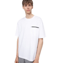 Мужские спортивные футболки Мужская спортивная футболка белая с декоративной молнией HUGO Dalzo Short Sleeve T-Shirt