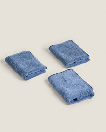 (pack of 3) cotton towel with overlock