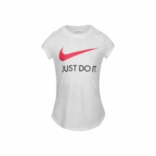 Child's Short Sleeve T-Shirt Nike Swoosh JDI White