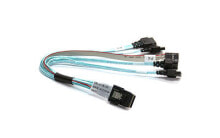 Компьютерные кабели и коннекторы supermicro IPASS -> 4 SATA Cable, 23-cm кабель SATA 0,23 m Синий CBL-0118L-02