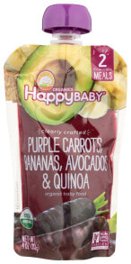 Детское пюре детское пюре Happy Baby морковь, бананы, авокадо и киноа, от 2 до 6 месяцев