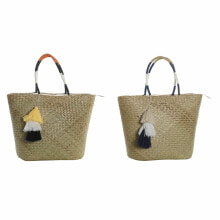 Купить женские сумки DKD Home Decor: Сумка для пляжа DKD Home Decor Натурально-оранжевая, синего цвета (2 шт)
