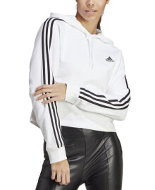 adidas women's Active Essentials 3-Stripe Cropped Hoodie