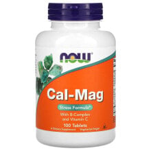 Кальций Now Foods, Cal-Mag, Stress Formula, для снятия стресса, 100 таблеток
