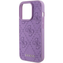 GUESS Guhcp15Lp4Epmu iPhone 15 Pro 6.1 Fioletowy Leather 4G Stamped phone case