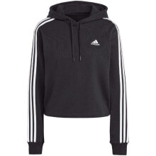 adidas Essentials 3-Stripes French Terry Crop Hoodie W IC8767 купить онлайн