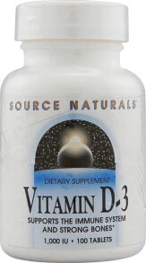 Витамин D Source Naturals Vitamin D-3 Витамин D-3 для прочности костей и поддержки иммунной системы 1000 МЕ 100 таблеток