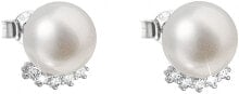Женские ювелирные серьги silver earrings peony with real pearls Pavon 21020.1