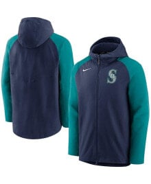 Nike men's Navy, Aqua Seattle Mariners Authentic Collection Full-Zip Hoodie Performance Jacket