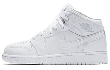 Jordan Air Jordan 1 Mid 中帮 复古篮球鞋 GS 白色 / Кроссовки Jordan Air Jordan 1 Mid GS 554725-109