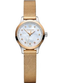 Женские наручные кварцевые часы Victorinox Одиннадцать блестящих кристаллов Swarovski. Ремешок из нержавеющей стали.