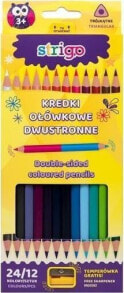 Набор цветных карандашей для рисования Strigo Kredki ołówkowe dwukolorowe 24 kolory STRIGO