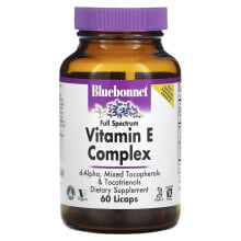 Витамин Е bluebonnet Nutrition, Комплекс витамина Е, 60 капсул с жидкостью