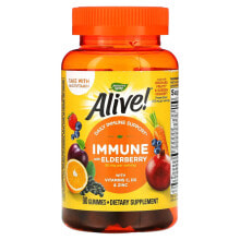 Nature's Way, Alive! добавка для иммунитета с бузиной, виноградом и вишней, 90 жевательных таблеток