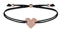 Женские браслеты string bracelet with heart black / bronze