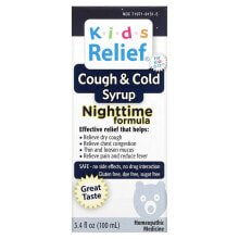 Витамины и БАДы для детей homeolab USA, Kids Relief, Cough & Cold Syrup, Nighttime Formula, For Kids 0-12 Yrs, 3.4 fl oz (100 ml)