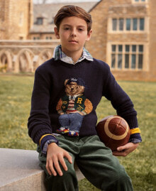 Купить детские свитеры и кардиганы для мальчиков Polo Ralph Lauren: Big Boys Polo Bear Crewneck Sweater