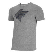 Мужские спортивные футболки Мужская спортивная футболка серая с логотипом 4F TSM010
