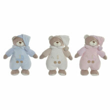 Мягкие игрушки для девочек плюшевый медвежонок DKD Home Decor 16 x 12 x 30 cm Бежевый Небесный синий Светло Pозовый Медведь музыкальный (3 Предметы)