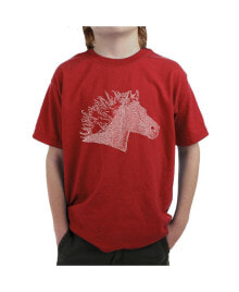 LA Pop Art big Boy's Word Art T-shirt - Horse Mane