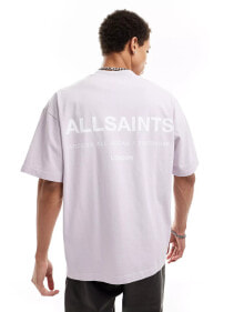 Купить мужские футболки и майки AllSaints: AllSaints – Underground – Oversize-T-Shirt in Flieder mit „Access“-Print