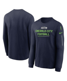 Nike men's College Navy Seattle Seahawks Team Slogan Long Sleeve T-shirt