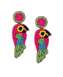 Купить серьги SOHI: Серьги SOHI Pink Beaded Parrot