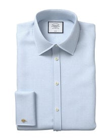 Купить синие мужские футболки Charles Tyrwhitt: Charles Tyrwhitt Non-Iron Mini Herringbone Slim Fit Shirt Men's