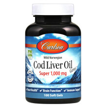 Рыбий жир и Омега 3, 6, 9 carlson Cod Liver Oil Gems Super Масло печени трески для здоровья сердца, мозга и иммунной поддержки 1000 мг 100 гелевых капсул
