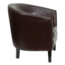 Flash Furniture brown Leather Barrel Shaped Guest Chair
