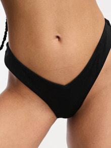 Женские купальные плавки bershka v-shape bikini bottoms in black