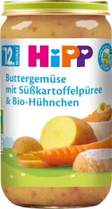 Menü Buttergemüse mit Süßkartoffelpüree & Bio-Hühnchen ab dem 12. Monat, 250 g