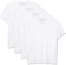 Купить белые мужские футболки Chaps: Chaps 4 in a Pack Underwear Men's V-Neck Shirt - CUVNP4