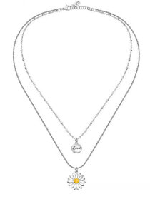 Колье double flower necklace with Love pendants LPS10ASD05