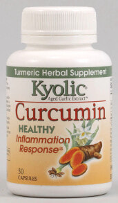 Болеутоляющие и противовоспалительные средства Kyolic Aged Garlic Extract Curcumin Куркумин + чеснок для здоровой воспалительной реакции 50 капсул