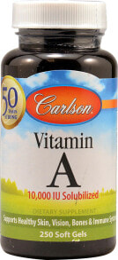 Витамин А Carlson Vitamin A Solubilized Витамин А 10000 МЕ 250 капсул