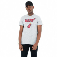 Мужские футболки для болельщиков мужская спортивная футболка белая с надписью NEW ERA Team Logo Miami Heat Short Sleeve T-Shirt