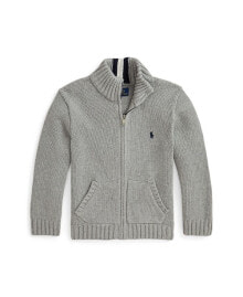 Купить детские свитеры и кардиганы для мальчиков Polo Ralph Lauren: Toddler and Little Boys Cotton Full-Zip Sweater