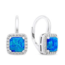 Ювелирные серьги Elegant silver earrings with synthetic opals EA366WB