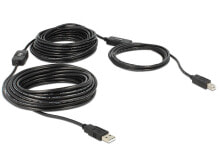 DeLOCK 20m, USB2.0-A - USB2.0-B USB кабель 2.0 USB A USB B Черный 83557