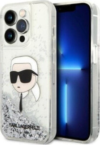 Karl Lagerfeld Etui Karl Lagerfeld KLHCP14LLNKHCH Apple iPhone 14 Pro srebrny/silver hardcase Glitter Karl Head