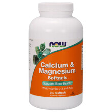 Кальций NOW Foods Calcium & Magnesium Кальций и магний с витамином D3 и цинком 240 мягких таблеток