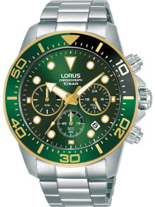 Мужские наручные часы с браслетом Мужские наручные часы с серебряным браслетом Lorus RT340JX9 chrono mens 43mm 10ATM