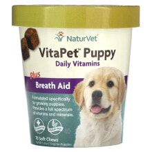 NaturVet, VitaPet Puppy, Daily Vitamins Plus Breath Aid, For Puppies, 70 Soft Chews, 5.4 oz (154 g)