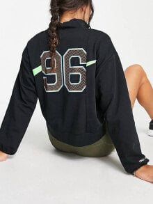 Женские свитшоты nike Basketball Swoosh half zip sweatshirt with back print in black