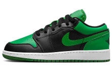 Jordan Air Jordan 1 Low BG 耐磨防滑 低帮 复古篮球鞋 GS 黑绿 / Кроссовки Jordan Air Jordan 1 Low BG GS 553560-065