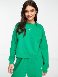 Женские свитшоты miss Selfridge co-ord sweatshirt in green with heart embroidery
