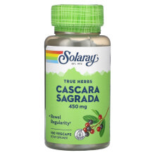 Витамины и БАДы для пищеварительной системы solaray, Cascara Sagrada, 450 mg, 100 VegCaps