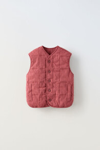 Plush waistcoat with snaps